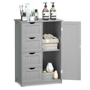 Wooden indoor cabinet with 4 drawers - Grey