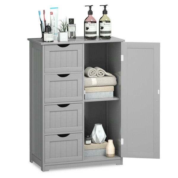 Wooden indoor cabinet with 4 drawers - Grey