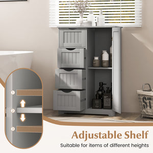 Wooden indoor cabinet with 4 drawers - Grey