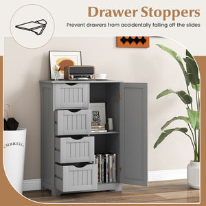 Wooden indoor cabinet with 4 drawers - Grey