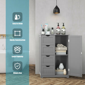 Wooden indoor cabinet with 4 drawers - Grey