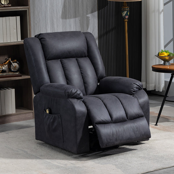 Microfiber Senior Recliner Lift Chair with Remote Control, Charcoal Grey