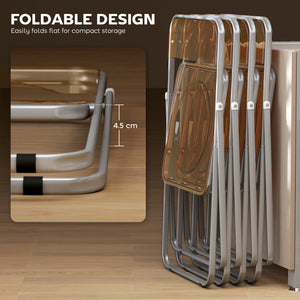 Set of 4 transparent acrylic folding chairs