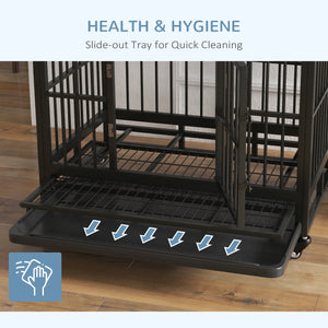 Sturdy steel cage with wheels, grey