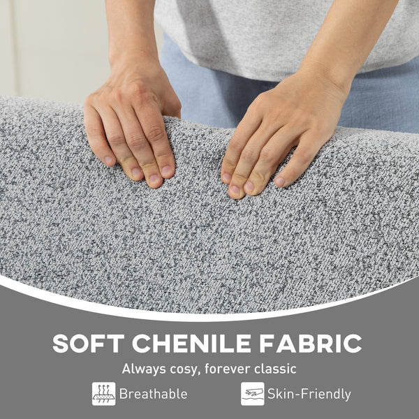 Occasional armchair with rubberwood frame, wide seat, grey