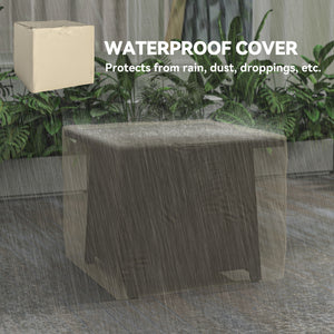 28" Square 40,000 BTU Propane Fire Pit Table with Waterproof Cover and Adjustable Footrests