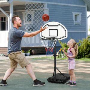 Panier de basket mobile pour piscine avec hauteur ajustable de 51 à 64 pouces et base à roulettes