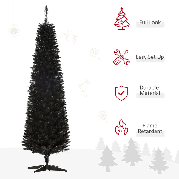 6ft Slim Black Artificial Christmas Tree