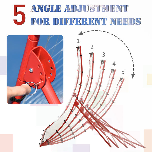 Adjustable rebound net with 5 angles
