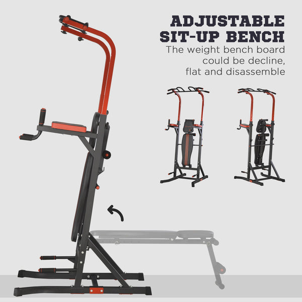Pull-up station with ab bench
