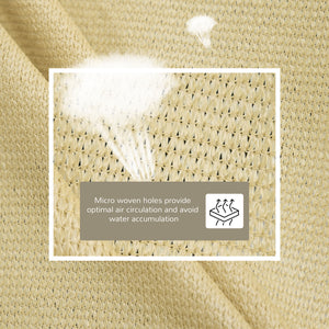 Outdoor Rectangular Shade Sail - 12' x 12' with Bag, Sand