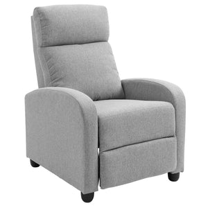 Manual Fabric Recliner for Home Theater, Light Gray
