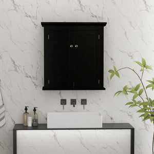 Bathroom cabinet with adjustable shelves, black