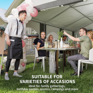 20' x 20' Heavy-duty Large Wedding Tent, Outdoor Carport Garage Party Tent, Patio Gazebo Canopy with Sidewall, Grey