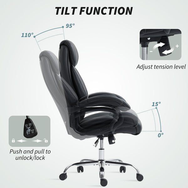 Office chair with spring padding, black