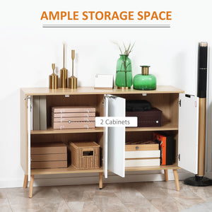 Modern sideboard with adjustable shelves and 4 doors, natural