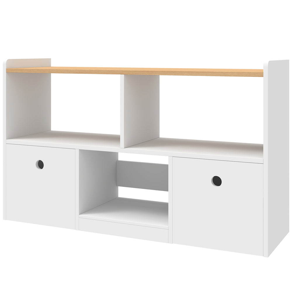 Toy storage with 2 removable drawers and 3 compartments, white.