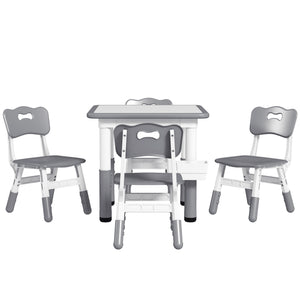 5-piece height-adjustable table and chair set, gray