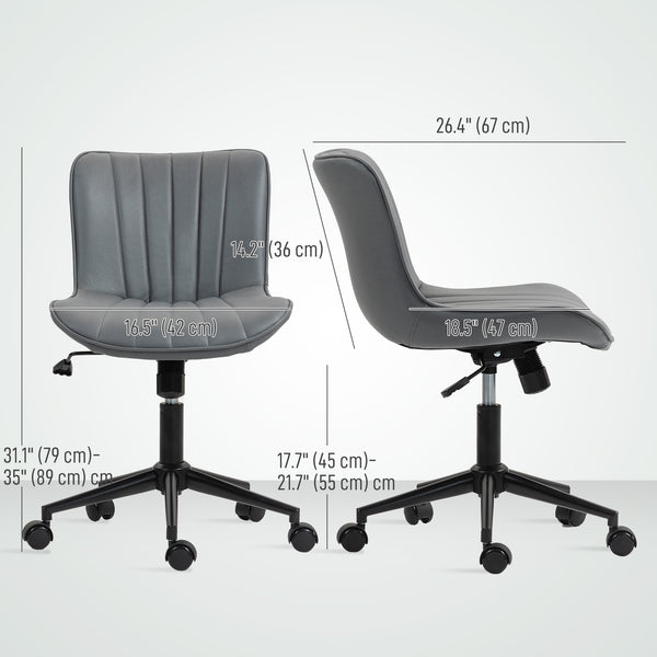 Office chair without armrests, dark grey