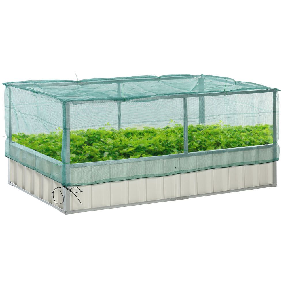 Raised planter with netting, green 