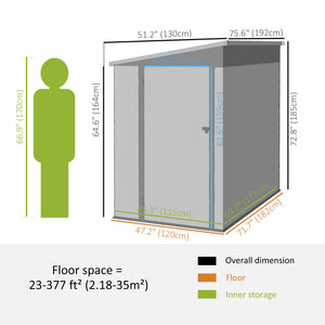 Garden shed with a lockable door and ventilation, dark grey