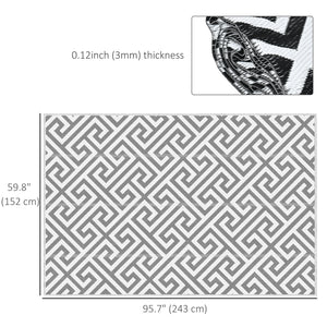 Reversible outdoor rug, grey and white