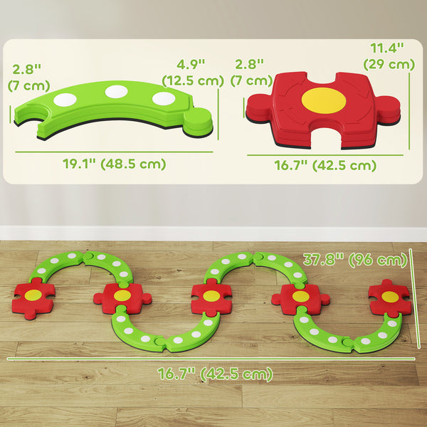 Children's balance beams with non-slip surface, flower pattern