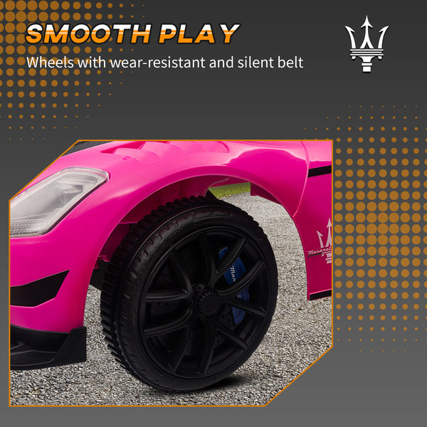 Maserati GT2 push car with storage, music, horn, pink