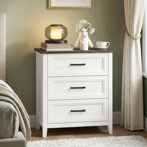 3-drawer chest for bedroom, white