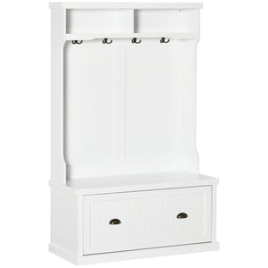 3-in-1 Hallway Unit with Shoe Storage, White