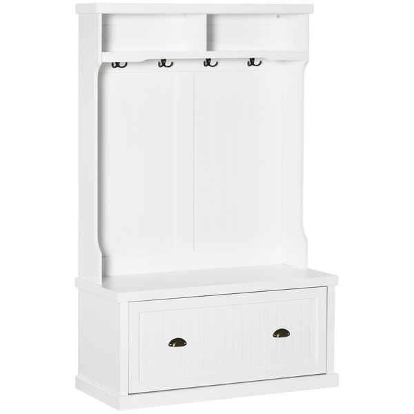 3-in-1 Hallway Unit with Shoe Storage, White