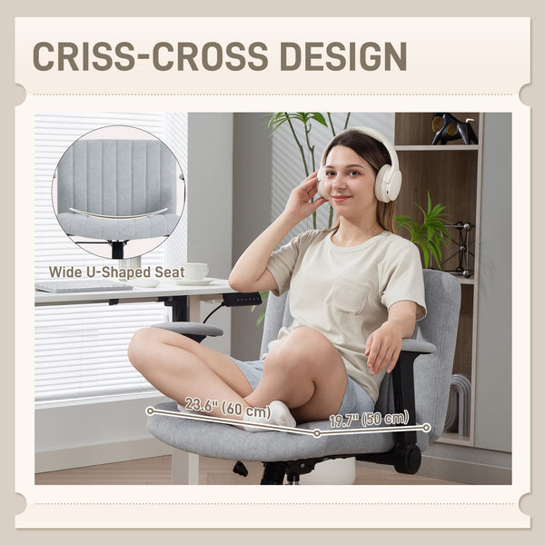 Grey cross-back office chair