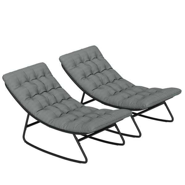 Set of 2 outdoor rocking chairs with cushions