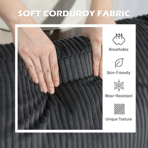 L-shaped sofa with chaise longue and spring cushion for living room or bedroom, anthracite grey