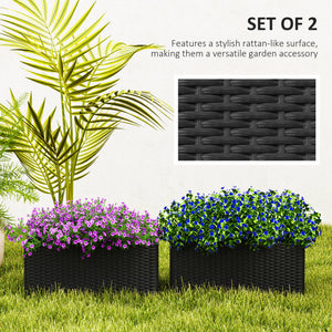 Set of 2 hanging flower pots, black
