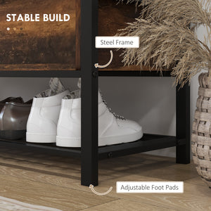 Padded shoe storage with hinged lid