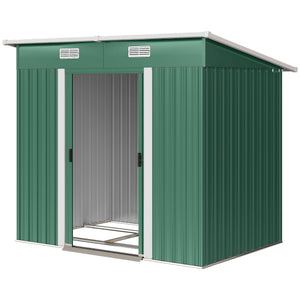 Metal garden shed, 2.13 m x 1.22 m, lockable, green.