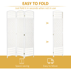 3-Panel Folding Room Divider in Corrugated Fiber, White