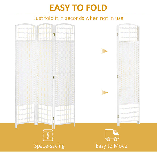 3-Panel Folding Room Divider in Corrugated Fiber, White