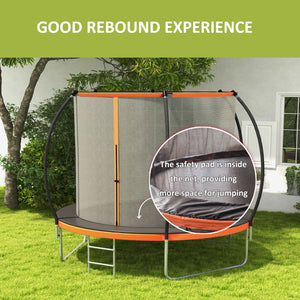 8ft Trampoline with Enclosure Net and Ladder, Orange