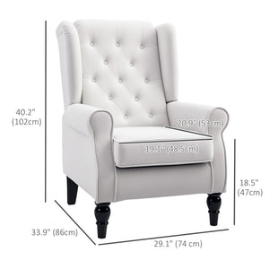 Button-upholstered accent chair, white