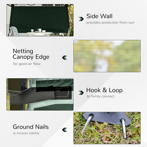7 x 7 Folding Garden Canopy with Backpack and Adjustable Feet, Green