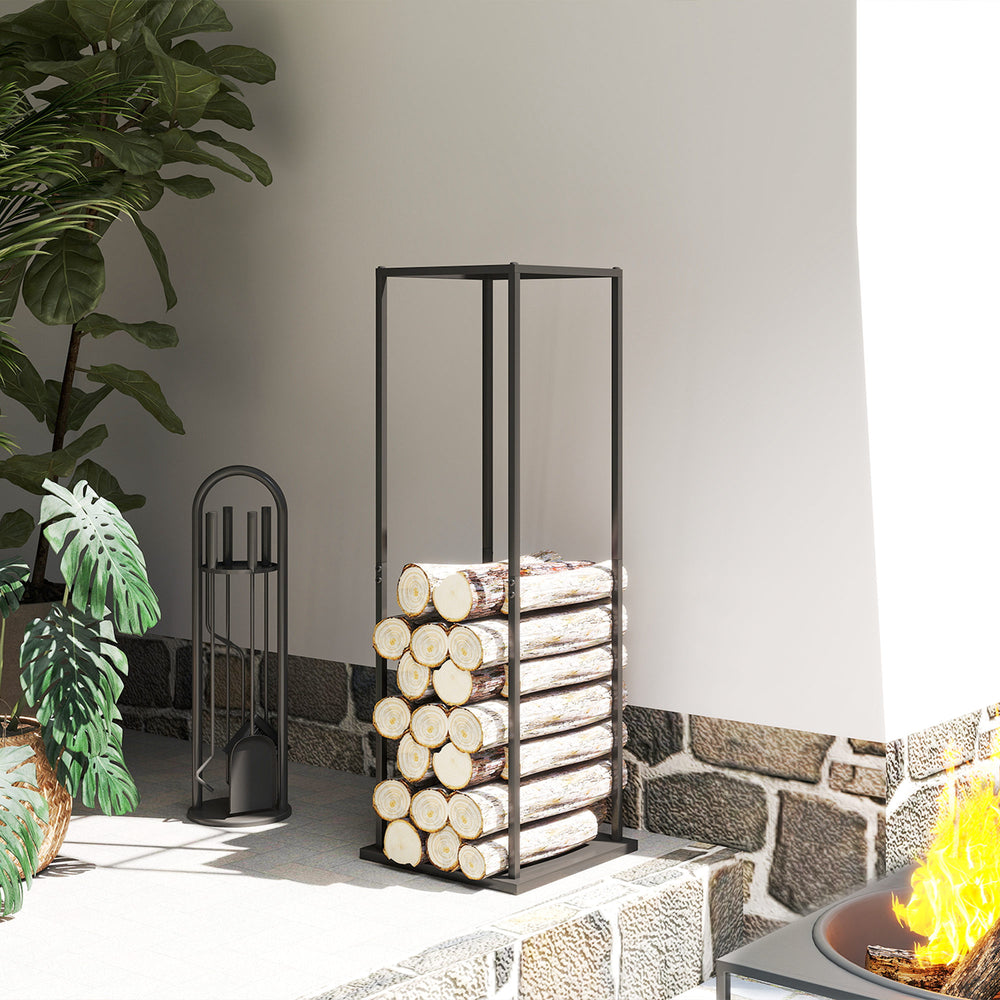 Vertical log rack with a capacity of 100 kg black