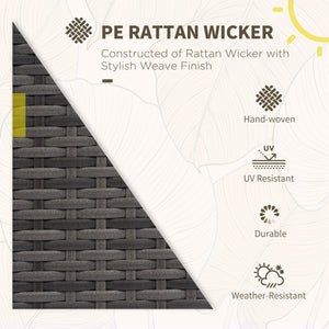 Outdoor furniture set with table, wicker furniture, loveseat and 2 chairs, gray