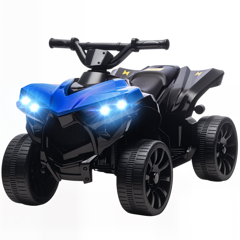 6V Electric Quad with Music and LED Headlights, for Children Ages 37 to 72 Months, Blue.