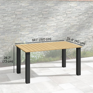 Outdoor patio table with parasol hole, brown