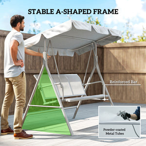 3-seater swing with canopy, light grey