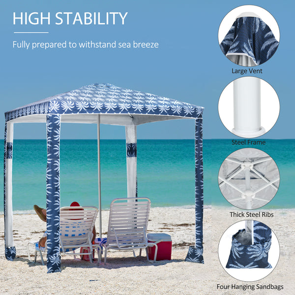 6.5-foot beach umbrella, dark blue 
