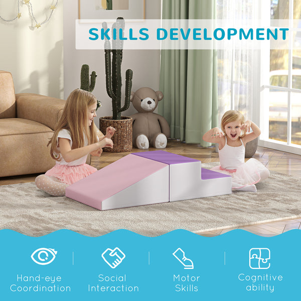 2-Piece Soft Play Set for Climbing and Crawling, Purple