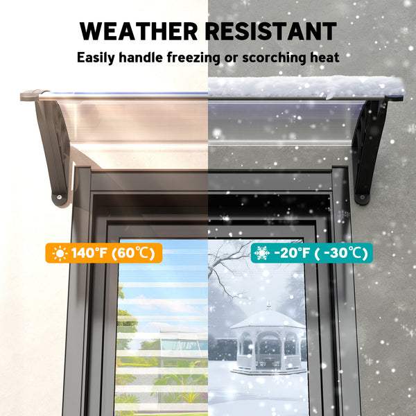 3.9 x 2.5 ft patio door awning